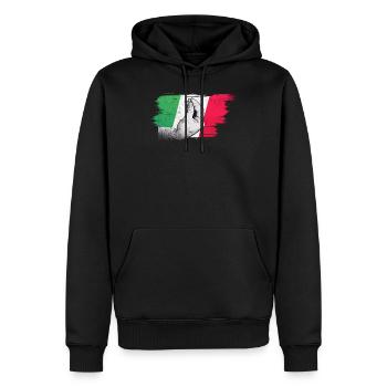 Drapeau italien avec capisci de geste de la main typique? - Sweat à capuche Premium bio Homme - noir - Devant - Nico (187cm)