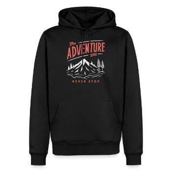 Van Life Aventure Camper - Sweat à capuche Premium bio Homme - noir - Devant - Nico (187cm)
