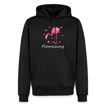 dictons drôles dictons cadeau drôle - Sweat à capuche Premium bio Homme - noir - Devant - Nico (187cm)