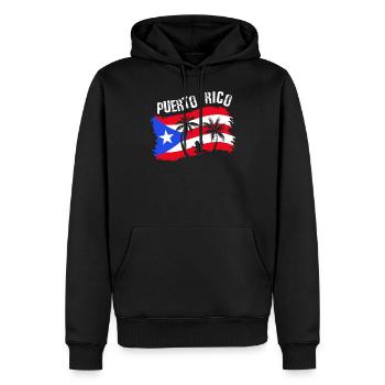 Distressed Style Puerto Rico Frosch Geschenk Design - Männer Premium Bio Hoodie - Schwarz - Vorne - Nico (187cm)