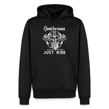 Biker Bike Bikerin Motorrad Chopper Motorcycle - Männer Premium Bio Hoodie - Schwarz - Vorne - Nico (187cm)