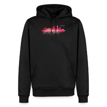 Skyline Barcelona Espagne - Sweat à capuche Premium bio Homme - noir - Devant - Nico (187cm)