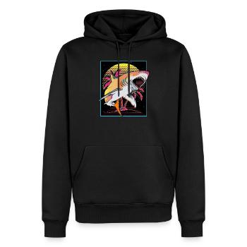 Vaporwave Hai Retro 80er 90er Japanische Otaku Art - Männer Premium Bio Hoodie - Schwarz - Vorne - Nico (187cm)