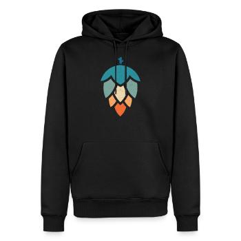 Houblon Vintage - Brassage de bière - Home Brewer - Sweat à capuche Premium bio Homme - noir - Devant - Nico (187cm)