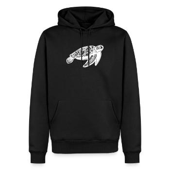 Turtle Turtle Floral Pattern - Men’s Premium Organic Hoodie - black - Front - Nico (187cm)