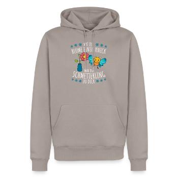 Hat die Blume einen Knick war der Schmettering Fun - Männer Premium Bio Hoodie - Taupe - Vorne - Nico (187cm)
