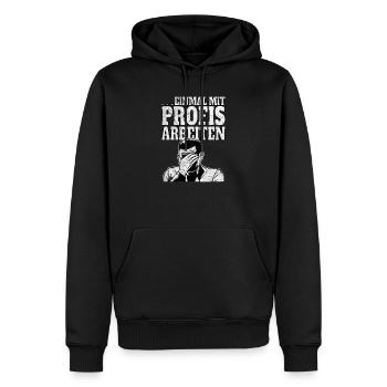 Einmal mit Profis Arbeiten Handwerker Geschenk - Männer Premium Bio Hoodie - Schwarz - Vorne - Nico (187cm)