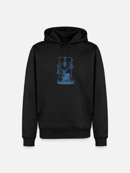Environment and climate change reindeer - Men’s Premium Organic Hoodie - black