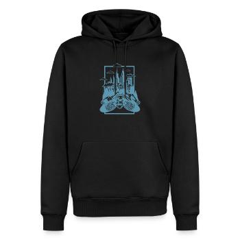 Tortue de protection de l'environnement et du climat - Sweat à capuche Premium bio Homme - noir - Devant - Nico (187cm)