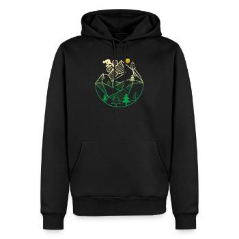 Chemise de vélo de montagne cool - Geoemtric / Poly Art - Sweat à capuche Premium bio Homme - noir - Devant - Nico (187cm)