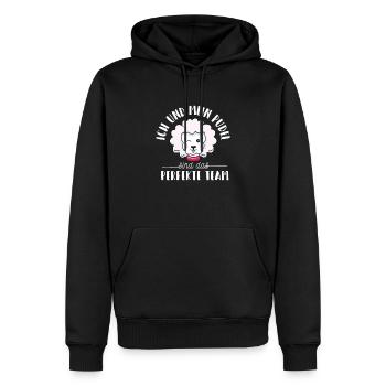 Ich und mein Pudel sind das perfekte Team Pudel - Männer Premium Bio Hoodie - Schwarz - Vorne - Nico (187cm)