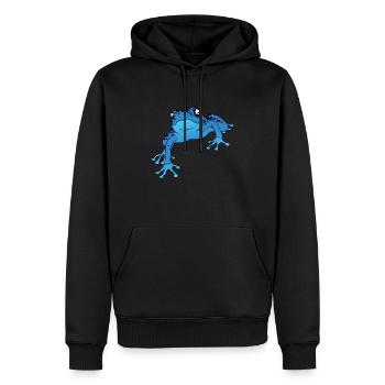 Pfeilgiftfrosch aus dem Regenwald blauer Dart Frog - Männer Premium Bio Hoodie - Schwarz - Vorne - Nico (187cm)