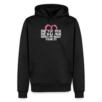 Elle ne fait rien, elle veut juste faire du bateau-dragon - Sweat à capuche Premium bio Homme - noir - Devant - Nico (187cm)