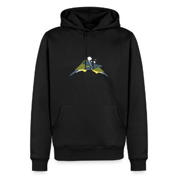 Blaumeise - Männer Premium Bio Hoodie - Schwarz - Vorne - Nico (187cm)