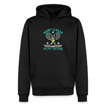 Conception de chemise de sport de jeu de tennis - Sweat à capuche Premium bio Homme - noir - Devant - Nico (187cm)