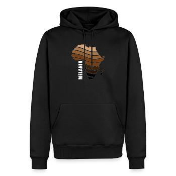 Melanin, Africa Map, Proud African - Men’s Premium Organic Hoodie - black - Front - Nico (187cm)