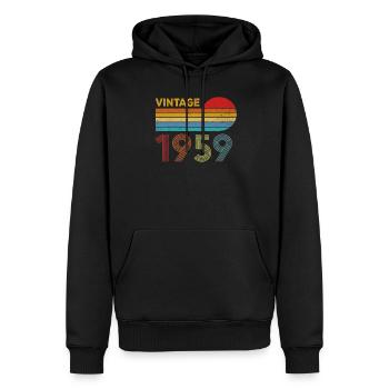 61e cadeau d'anniversaire vintage 1959 vintage - Sweat à capuche Premium bio Homme - noir - Devant - Nico (187cm)