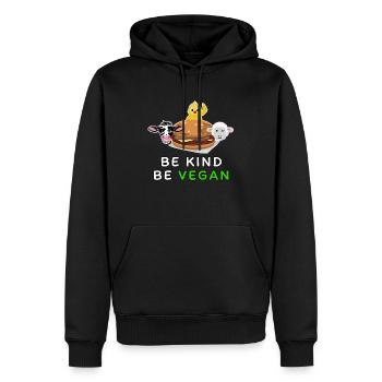Soyez gentil être végétalien - Sweat à capuche Premium bio Homme - noir - Devant - Nico (187cm)