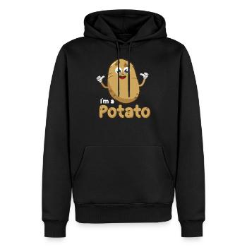 I Am A Potato design, design French Fry, pomme de terre - Sweat à capuche Premium bio Homme - noir - Devant - Nico (187cm)