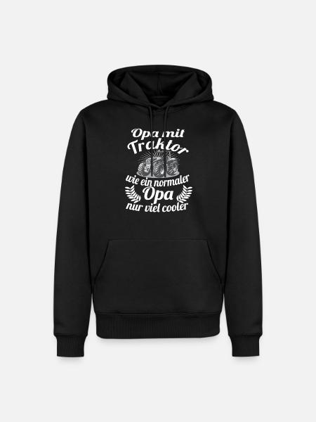 Landwirt Traktor Opa Großvater Bauer Geschenk - Männer Premium Bio Hoodie - Schwarz