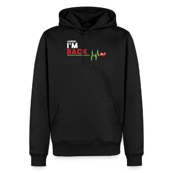 Annnd je suis de retour - Survivant de crise cardiaque hilarant - Sweat à capuche Premium bio Homme - noir - Devant - Nico (187cm)