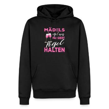 Mädels Pegel halten Party JGA Junggesellinen - Männer Premium Bio Hoodie - Schwarz - Vorne - Nico (187cm)