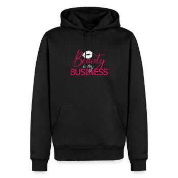 La beauté est mon entreprise Maquilleur Styliste - Sweat à capuche Premium bio Homme - noir - Devant - Nico (187cm)