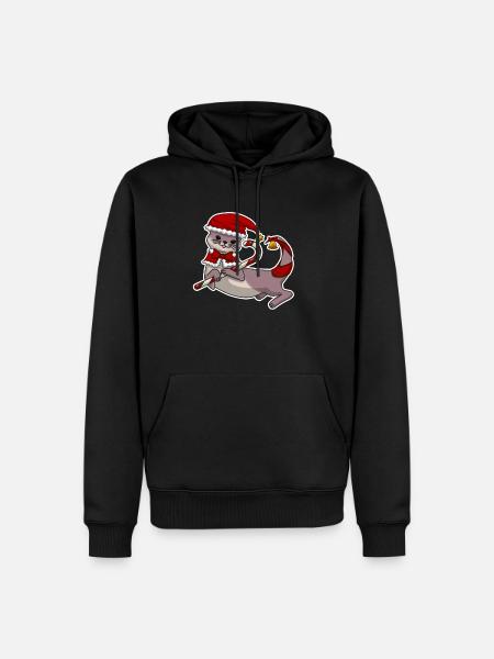 Christmas Otter - Men’s Premium Organic Hoodie - black