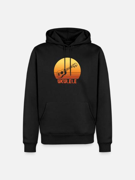 Ukulele Sun Silhouette - Men’s Premium Organic Hoodie - black