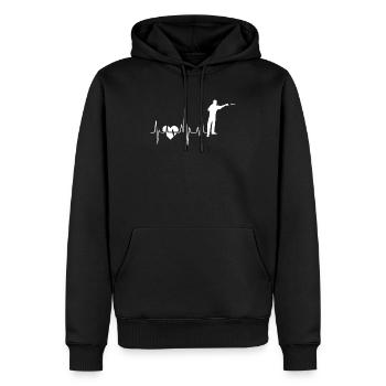 Darts Darts Herzschlag - Männer Premium Bio Hoodie - Schwarz - Vorne - Nico (187cm)