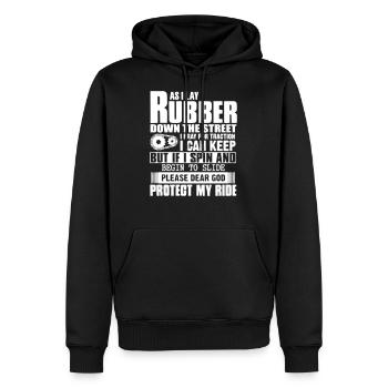 Drôle J'aime la moto - Sweat à capuche Premium bio Homme - noir - Devant - Nico (187cm)
