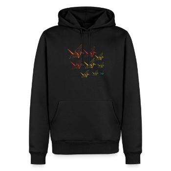 Origami crane cranes Japanese art gift - Men’s Premium Organic Hoodie - black - Front - Nico (187cm)