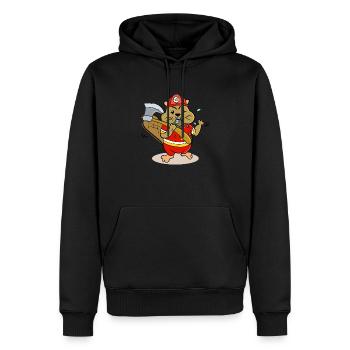Pompier Bieber avec design enfants hache - Sweat à capuche Premium bio Homme - noir - Devant - Nico (187cm)