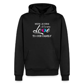 Baby shower grossesse enceinte baby bump bébé - Sweat à capuche Premium bio Homme - noir - Devant - Nico (187cm)