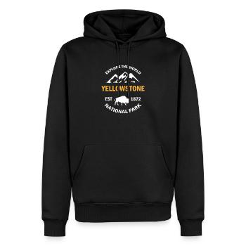 le parc national de Yellowstone - Sweat à capuche Premium bio Homme - noir - Devant - Nico (187cm)