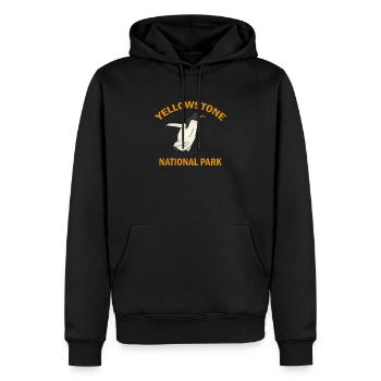 Pingouin dans le parc national de Yellowstone - Sweat à capuche Premium bio Homme - noir - Devant - Nico (187cm)