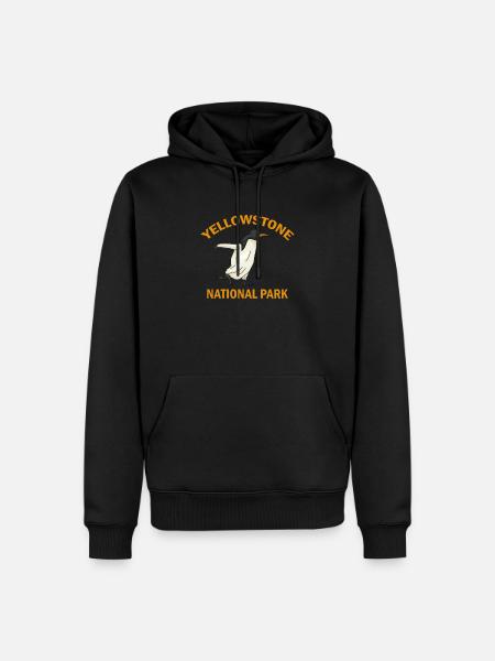 Pinguin im Yellowstone-Nationalpark - Männer Premium Bio Hoodie - Schwarz