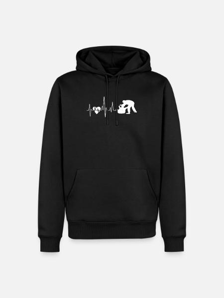 Jiu jitsu Jiu jitsu Heartbeat - Men’s Premium Organic Hoodie - black