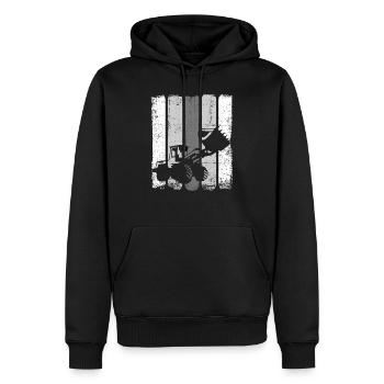 Bagger - Männer Premium Bio Hoodie - Schwarz - Vorne - Nico (187cm)