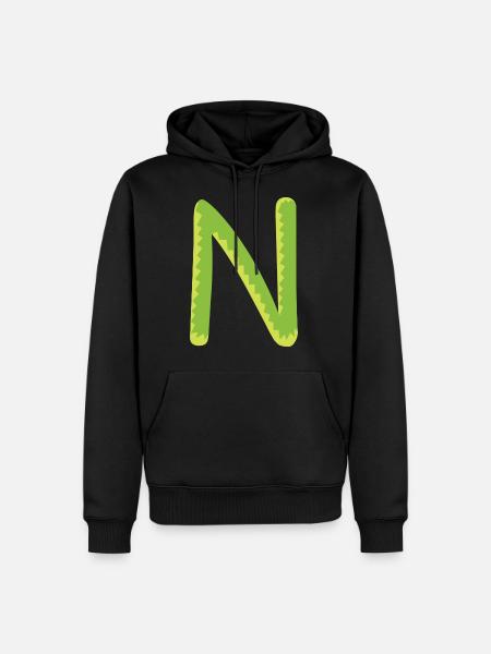 Letter N - Men’s Premium Organic Hoodie - black
