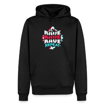 Techno Rave EDM Electronic Dubstep D&B - Männer Premium Bio Hoodie - Schwarz - Vorne - Nico (187cm)