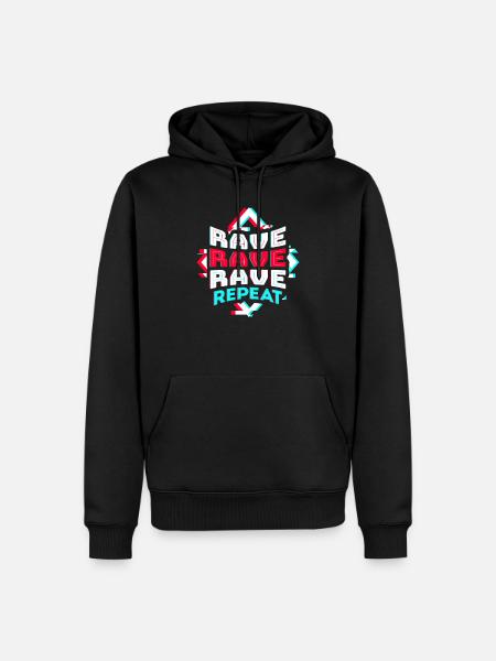 Techno Rave EDM Electronic Dubstep D&B - Men’s Premium Organic Hoodie - black