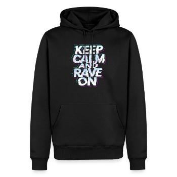Techno Rave EDM Electronic Dubstep D&B - Männer Premium Bio Hoodie - Schwarz - Vorne - Nico (187cm)