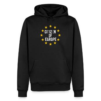 Still European EU Flag T-Shirt Remainer Anti Brexi - Men’s Premium Organic Hoodie - black - Front - Nico (187cm)