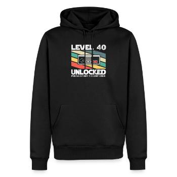 Level 40 Unlocked Video Gamer 40. Geburtstag Retro - Männer Premium Bio Hoodie - Schwarz - Vorne - Nico (187cm)