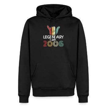 14 ans 14 anniversaire née en 2006 Jeunes filles - Sweat à capuche Premium bio Homme - noir - Devant - Nico (187cm)