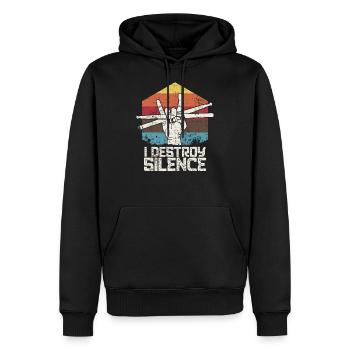 Lustiger Schlagzeugerentwurf | Musiker Geschenk Percussion - Männer Premium Bio Hoodie - Schwarz - Vorne - Nico (187cm)