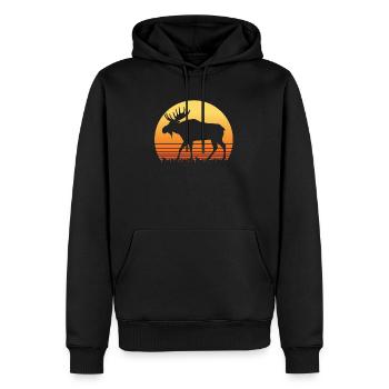 Silhouette de soleil rétro Moose - Sweat à capuche Premium bio Homme - noir - Devant - Nico (187cm)