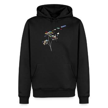Livres de pissenlit Conception de cadeau de lecteur floral de fleur - Sweat à capuche Premium bio Homme - noir - Devant - Nico (187cm)