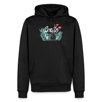 Spaß Vintage Kamera Fotograf Geschenk Design-Idee - Männer Premium Bio Hoodie - Schwarz - Vorne - Nico (187cm)